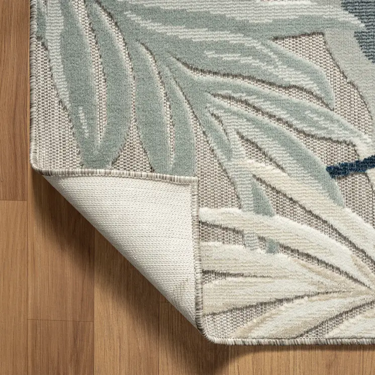8' X 10' Blue And Gray Indoor Outdoor Area Rug