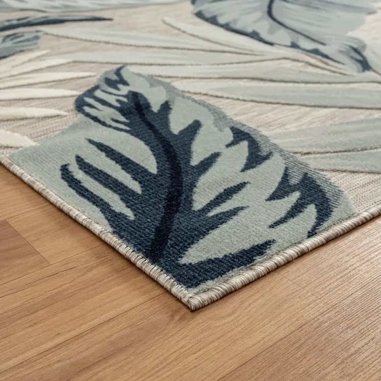8' X 10' Blue And Gray Indoor Outdoor Area Rug