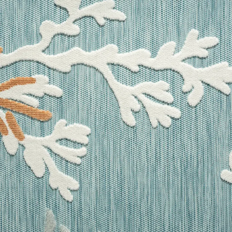 5' X 7' Blue And White Indoor Outdoor Area Rug