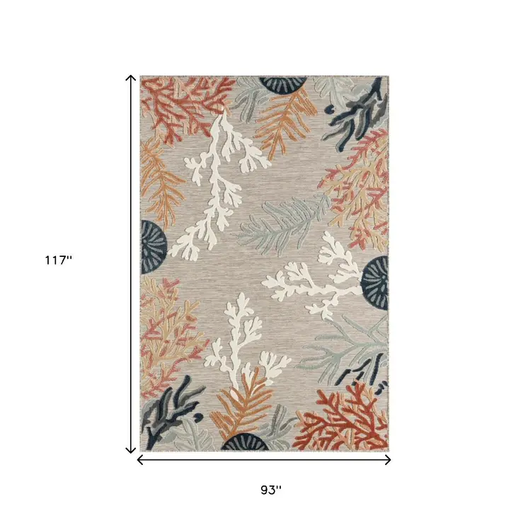 8' X 10' Blue And Gray Indoor Outdoor Area Rug