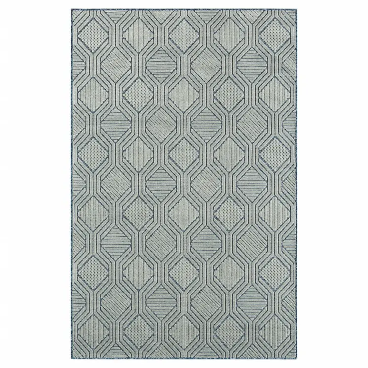 8' X 10' Blue Indoor Outdoor Area Rug