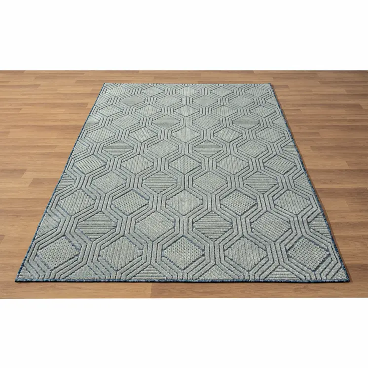 8' X 10' Blue Indoor Outdoor Area Rug