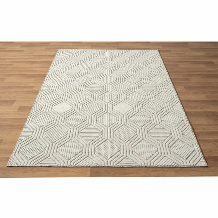 8' X 10' Gray And Ivory Indoor Outdoor Area Rug