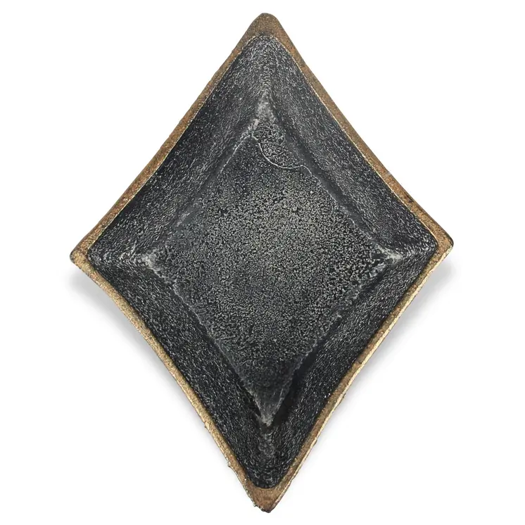 5" Black Cast Iron Diamond Square Bowl