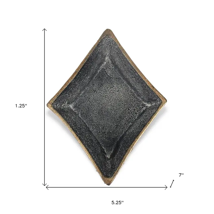 5" Black Cast Iron Diamond Square Bowl