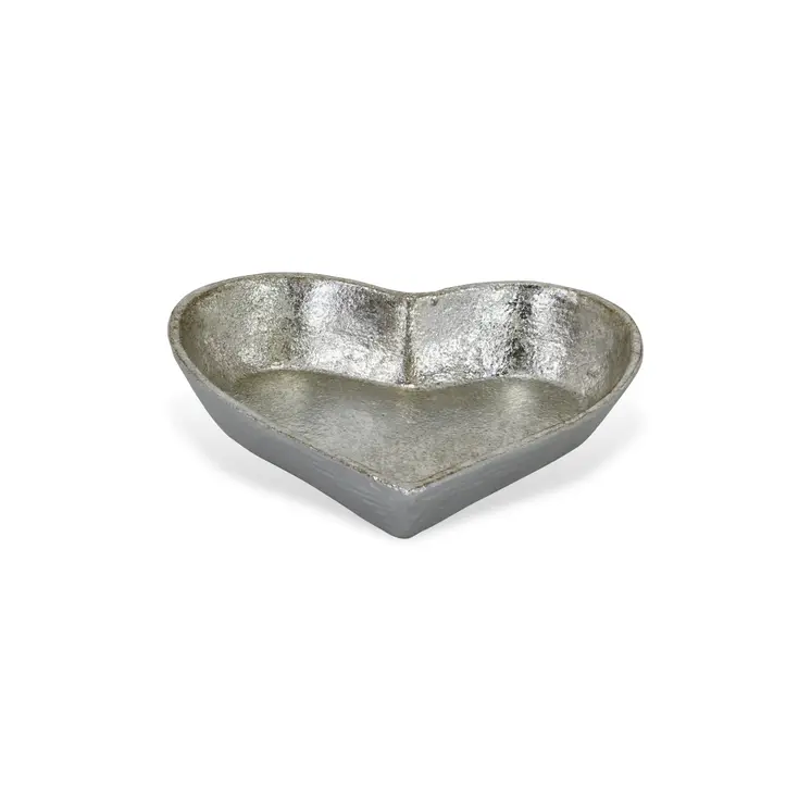 7" Silver Heart Cast Iron Handmade Vanity Tray
