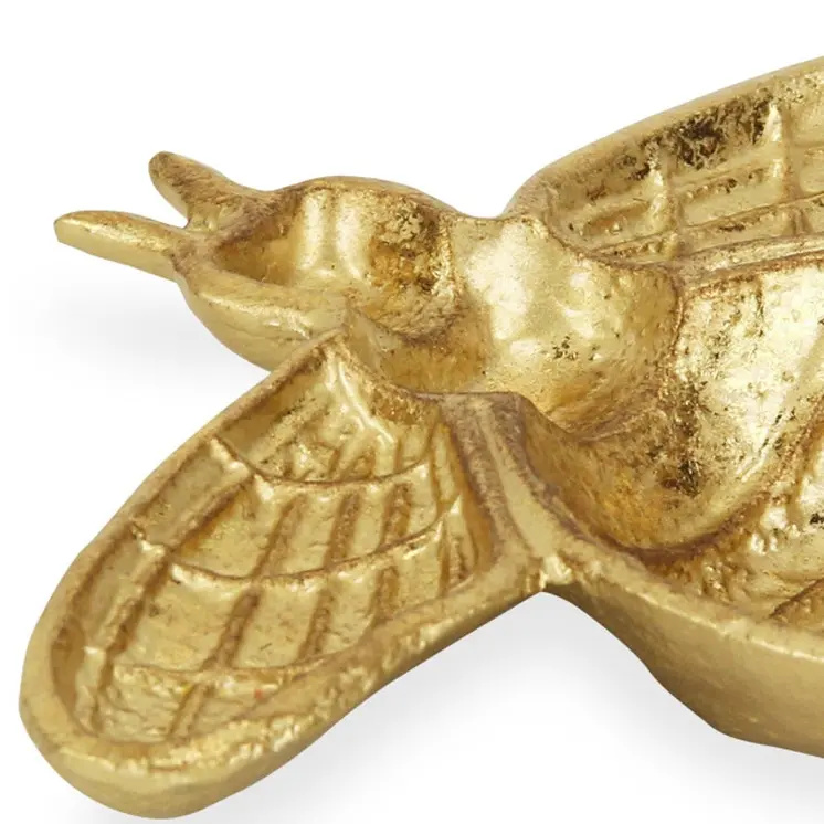 8" Gold Bumble Bee Cast Iron Vanity Tray