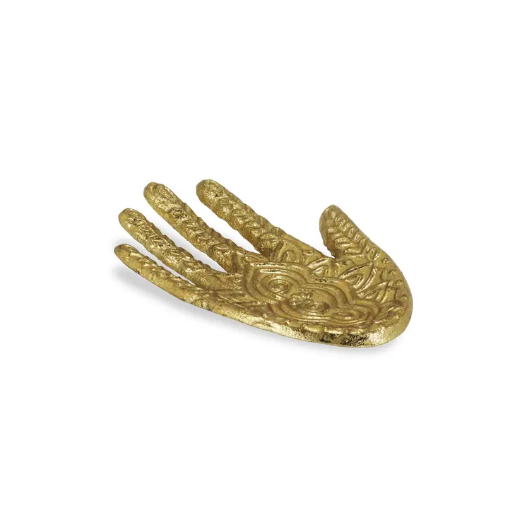 5" Gold Hamza Metal Handmade Tray