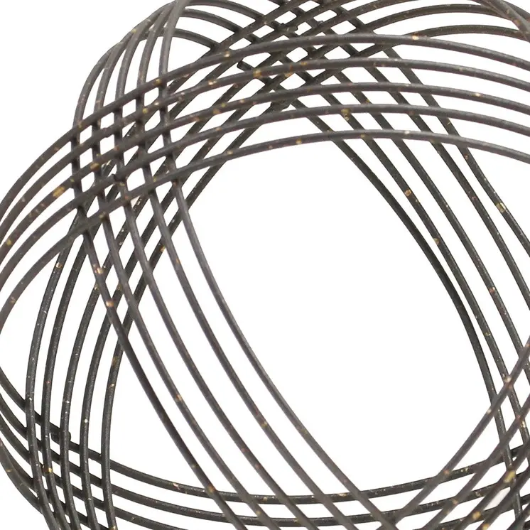 7" Gray Metal Hand Painted Decorative Orb Tabletop Sculpture
