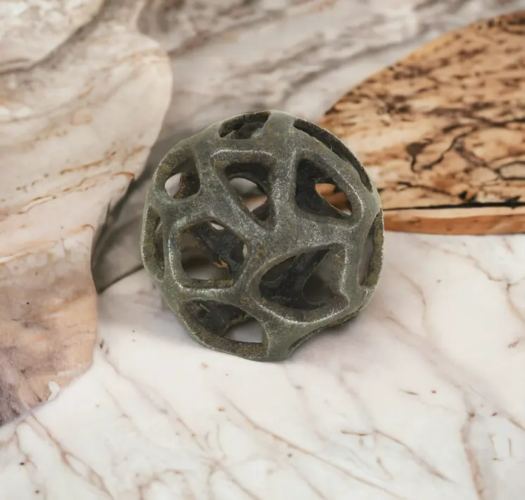 4" Black Cast Iron Hand Painted Tabletop Sculpture
