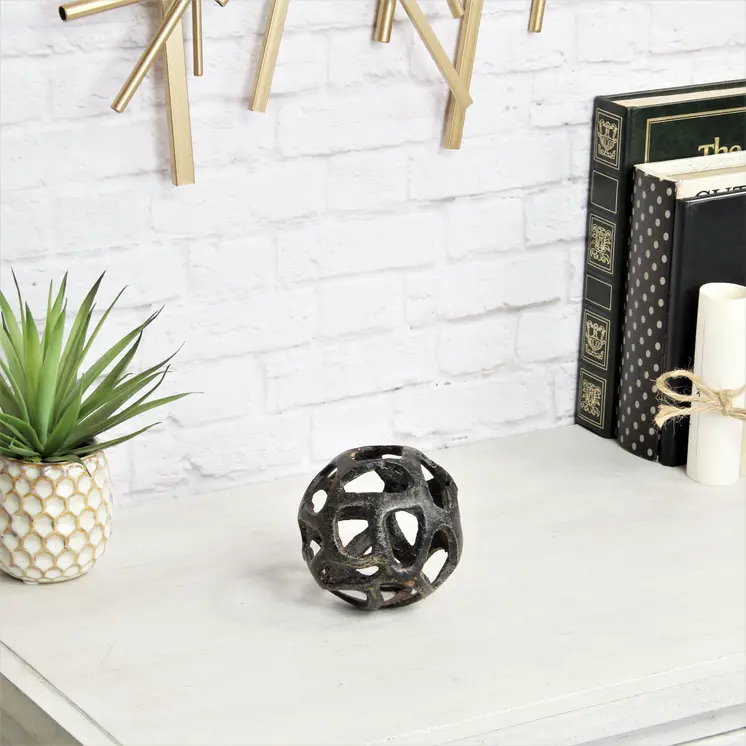 4" Black Cast Iron Hand Painted Tabletop Sculpture