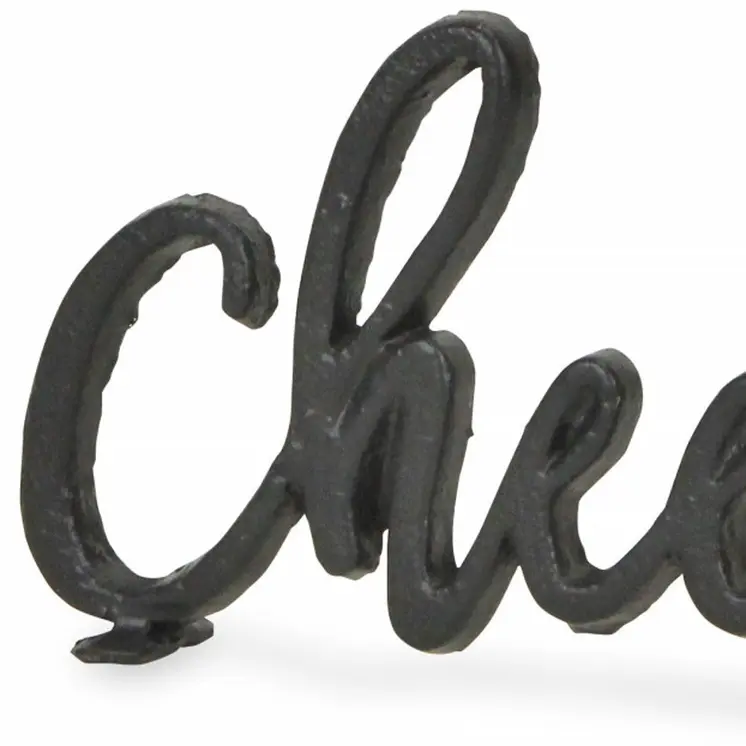 4" Black Metal Celebration Hand Painted Tabletop Sculpture