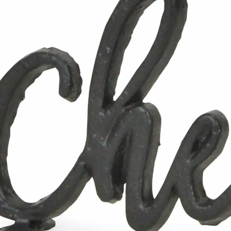 4" Black Metal Celebration Hand Painted Tabletop Sculpture