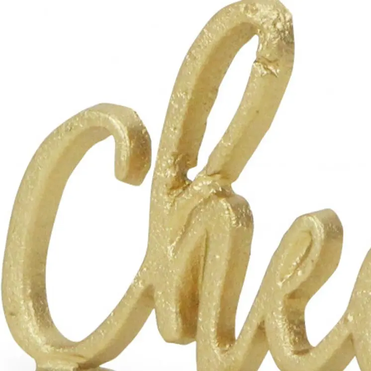 4" Gold Metal Hand Painted Tabletop Sculpture