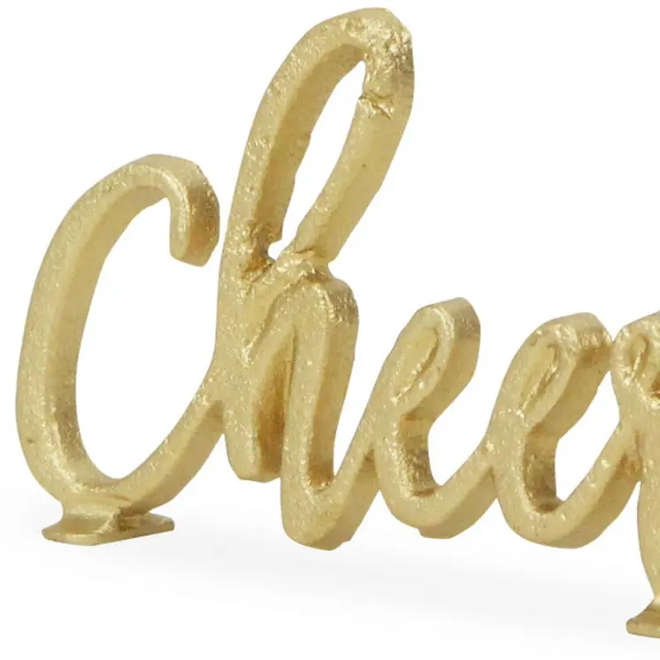 4" Gold Metal Hand Painted Tabletop Sculpture