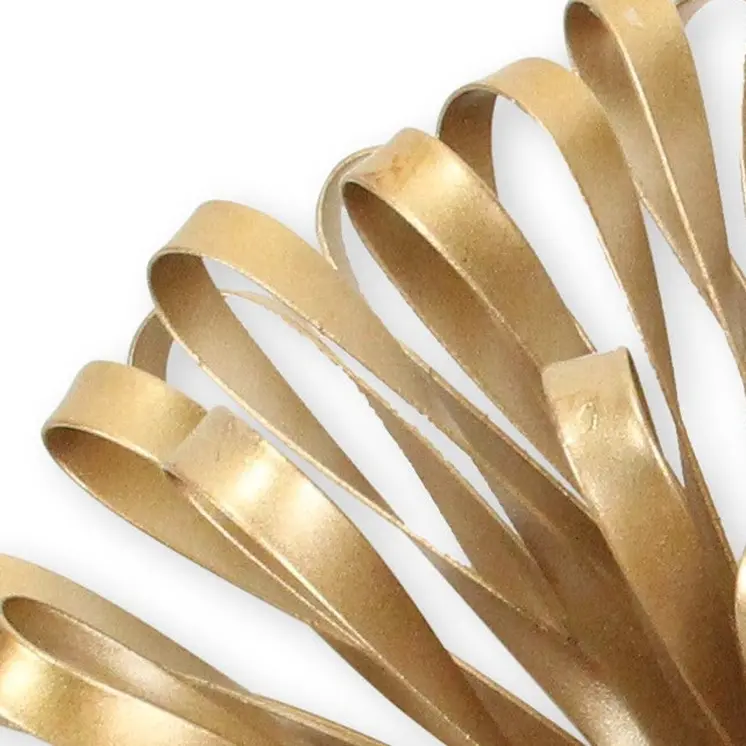 5" Gold Metal Abstract Hand Painted Sculpture