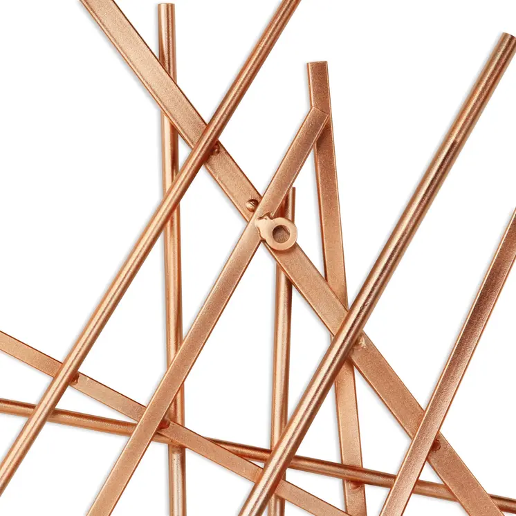 29" X 27" Rose Gold Metal Abstract Hanging Dimensional Sculpture