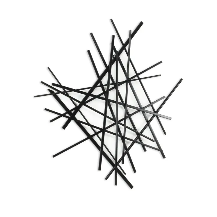 29" X 27" Black Metal Novelty Abstract Hanging Dimensional Sculpture