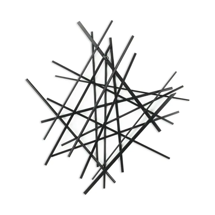 29" X 27" Black Metal Novelty Abstract Hanging Dimensional Sculpture