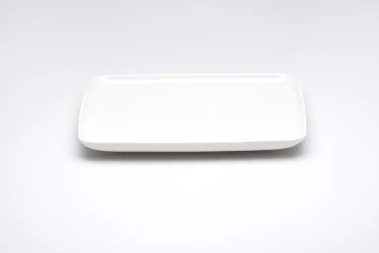 White Six Piece Rectangle Porcelain Service For Six Dinner Plate Set