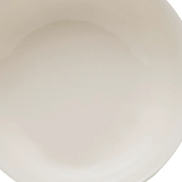 White Four Piece Round Scallop Stoneware Service For Four Bowl Set