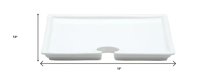 Set of Six+ White Square Porcelain China Serving Tray