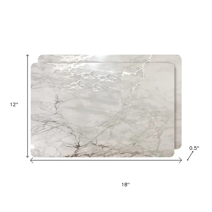 12" X 18" Silver And Gray Abstract Placemats