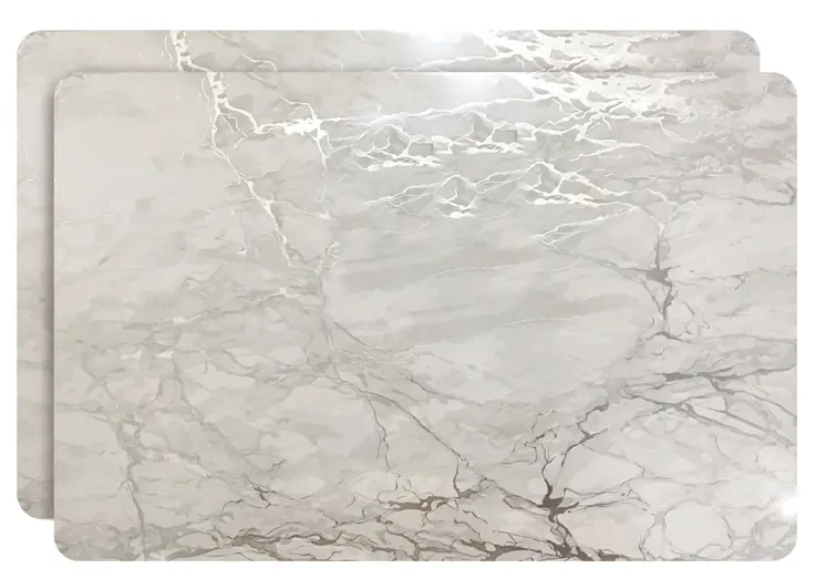 12" X 18" Silver And Gray Abstract Placemats