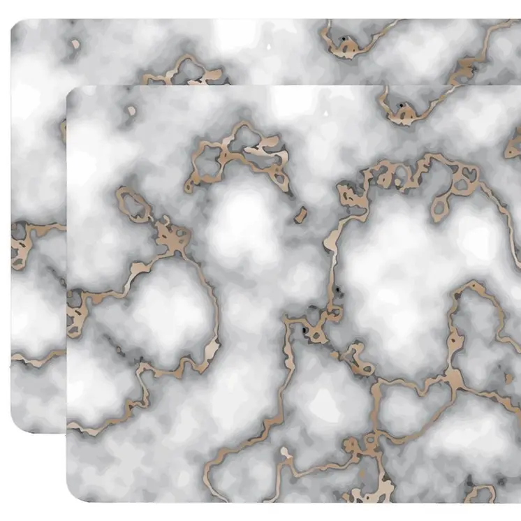 12" X 18" Gray And Gold Abstract Agglomerated cork Placemats
