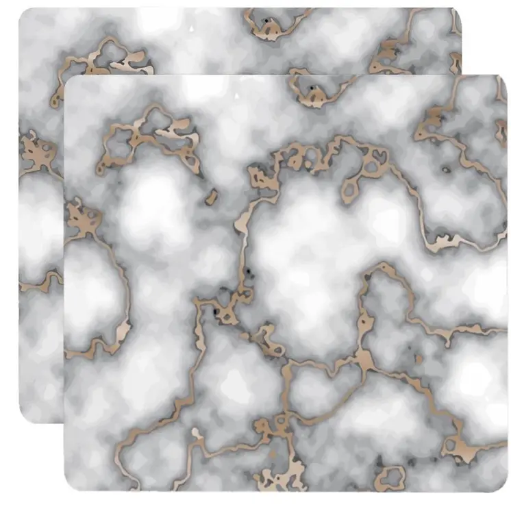 15" X 15" Gray And Gold Abstract Agglomerated cork Square Placemats