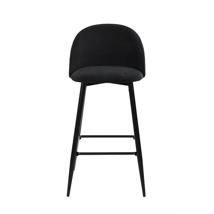 Set of Two 26" Blue And Black Steel Low Back Counter Height Bar Chairs