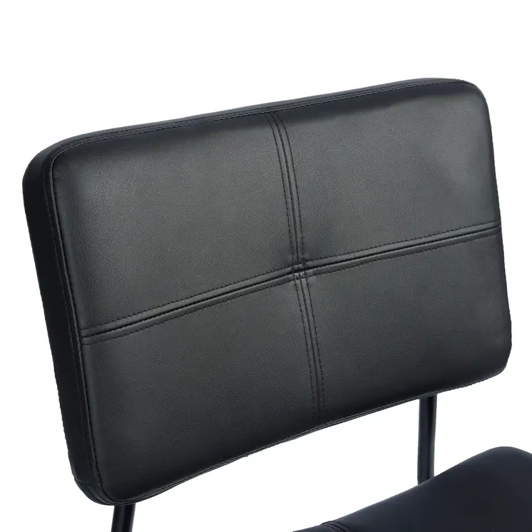Set Of Two 36" Black Faux Leather Low Back Counter Height Bar Chairs