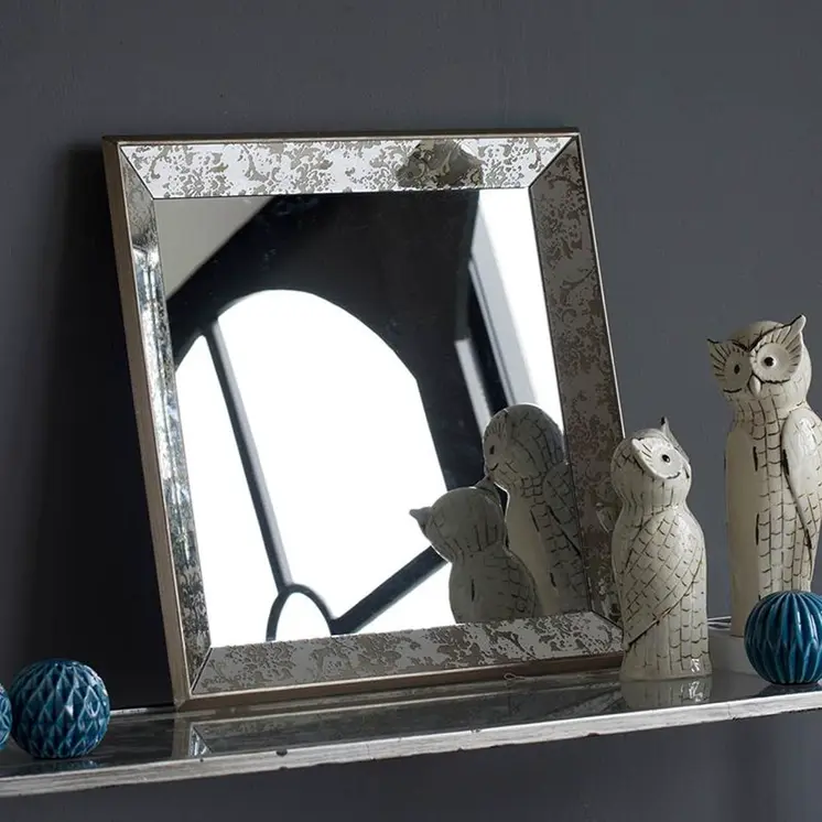 15" Square Vintage Style Wall Mounted Accent Mirror