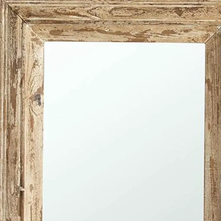 39" Natural Distressed Wood Framed Accent Mirror