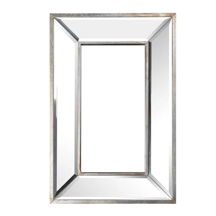 18" Silver Beveled Glass Framed Accent Mirror