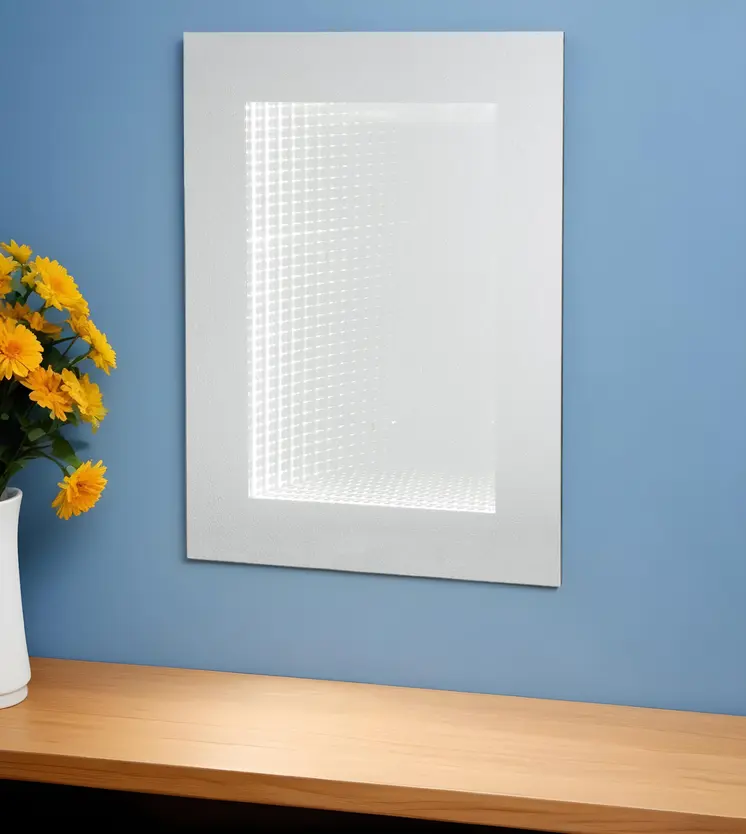 32" Silver Lighted Frame Accent Mirror
