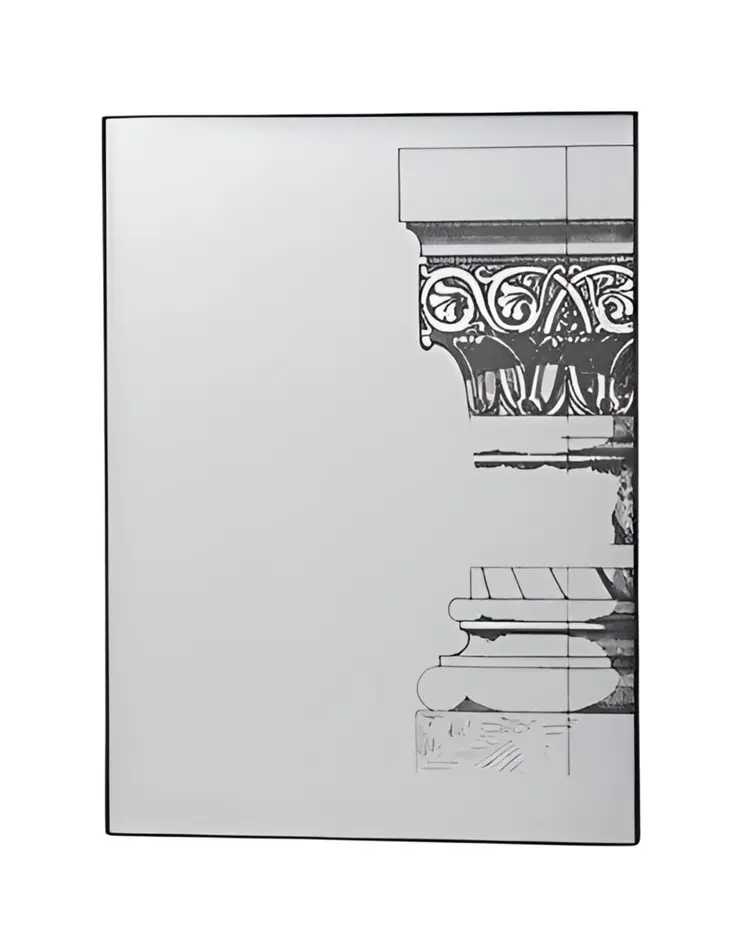 Set of Six Decorative Antiqued Glass Black Metal Framed Mirror Set