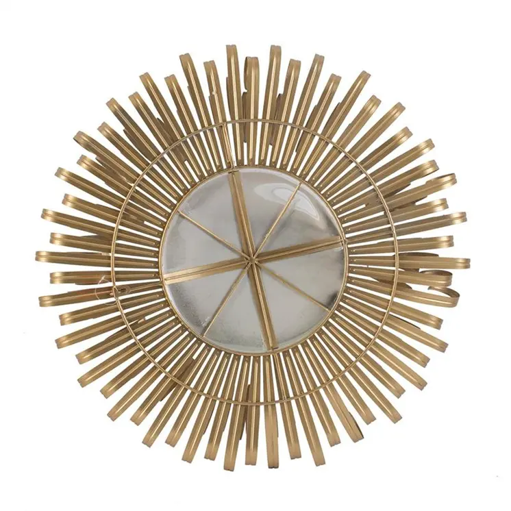 27" Gold Sunburst Iron Framed Accent Mirror
