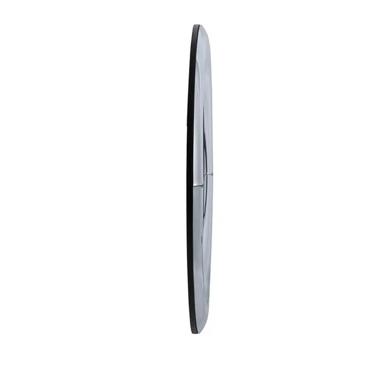 32" Silver Round Curved Frame Accent Mirror