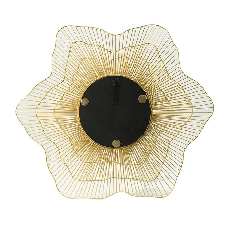 27" Gold Floral Sunburst Iron Framed Accent Mirror