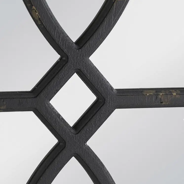 Set of Two Black Wood Framed Accent Mirror