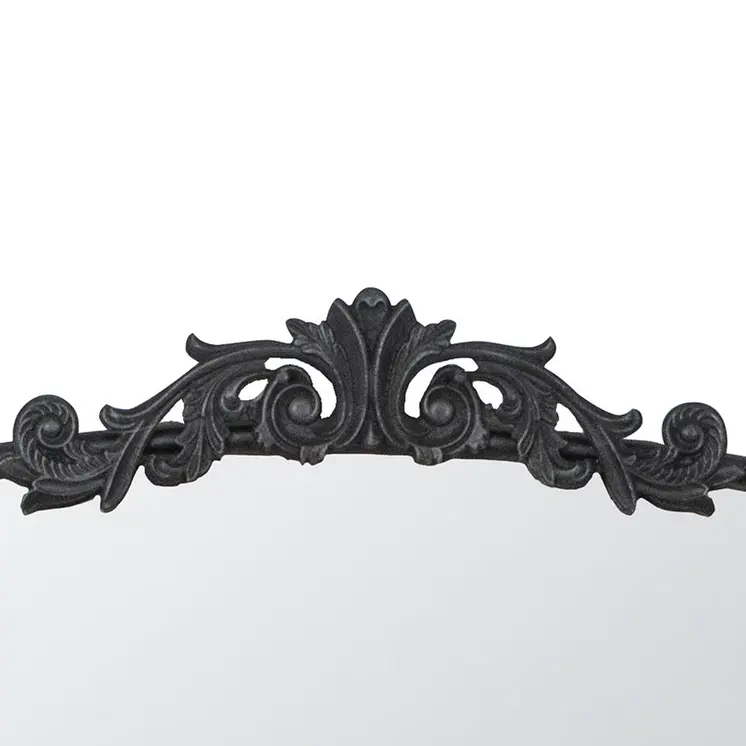 31" Black Arch Iron Framed Accent Mirror
