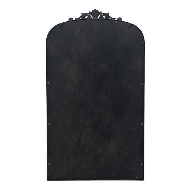 42" Black Arch Iron Framed Accent Mirror