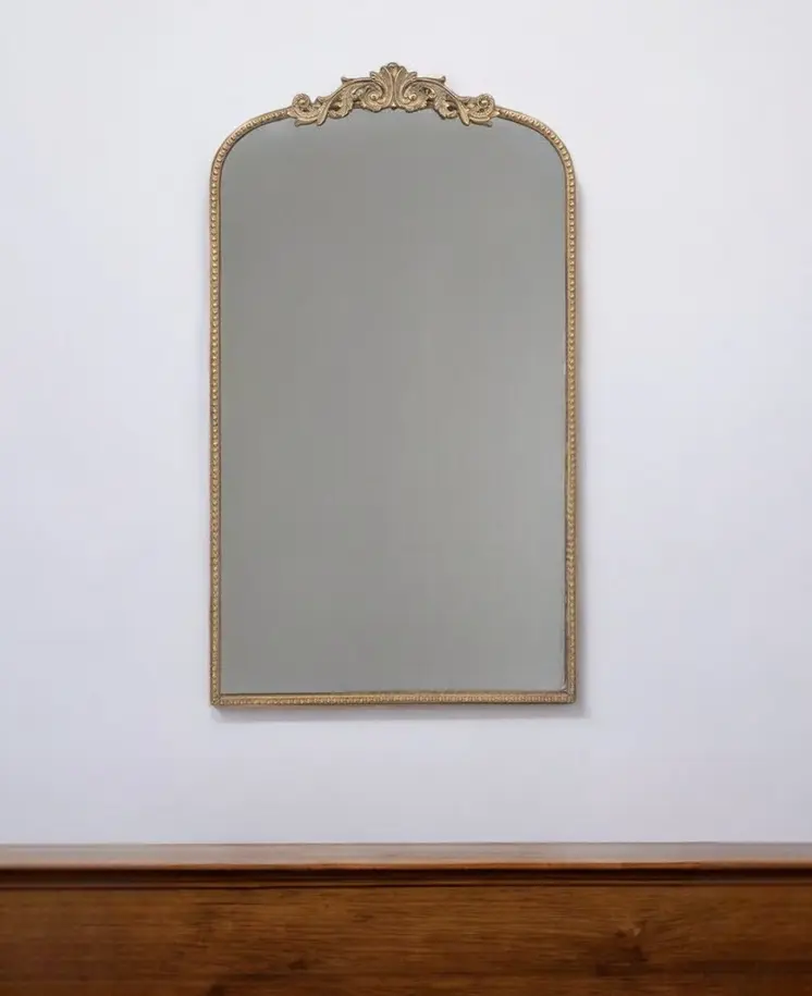 42" Gold Arch Iron Framed Accent Mirror