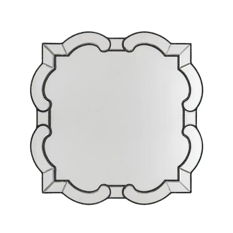 32" Clear Scalloped Glass Framed Accent Mirror
