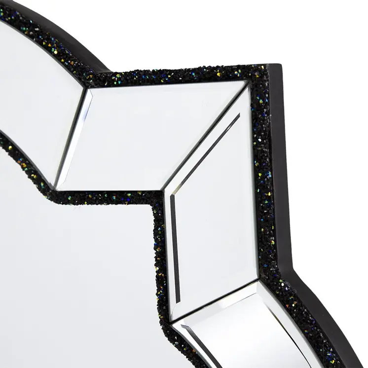 32" Clear Scalloped Glass Framed Accent Mirror