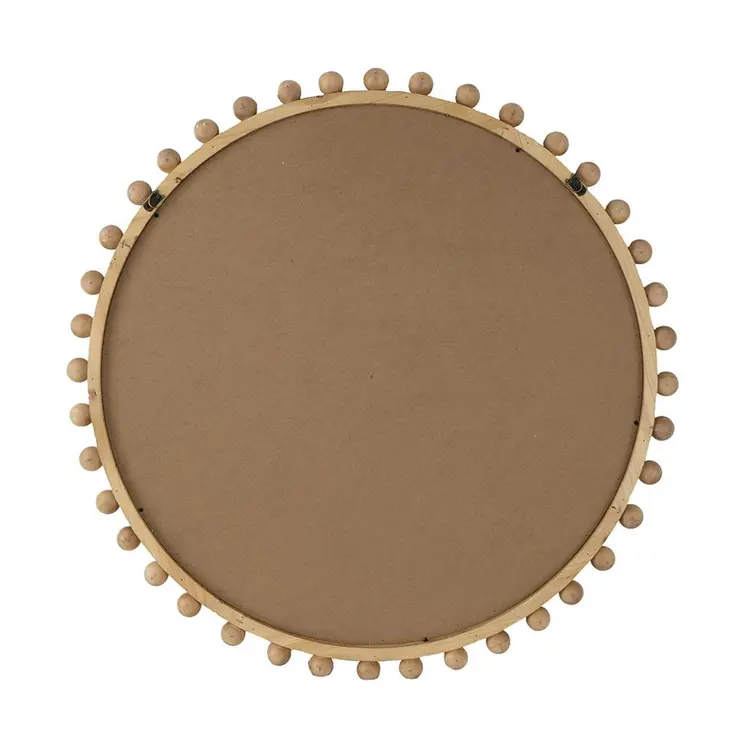 34" Brown Abstract Wood Framed Accent Mirror