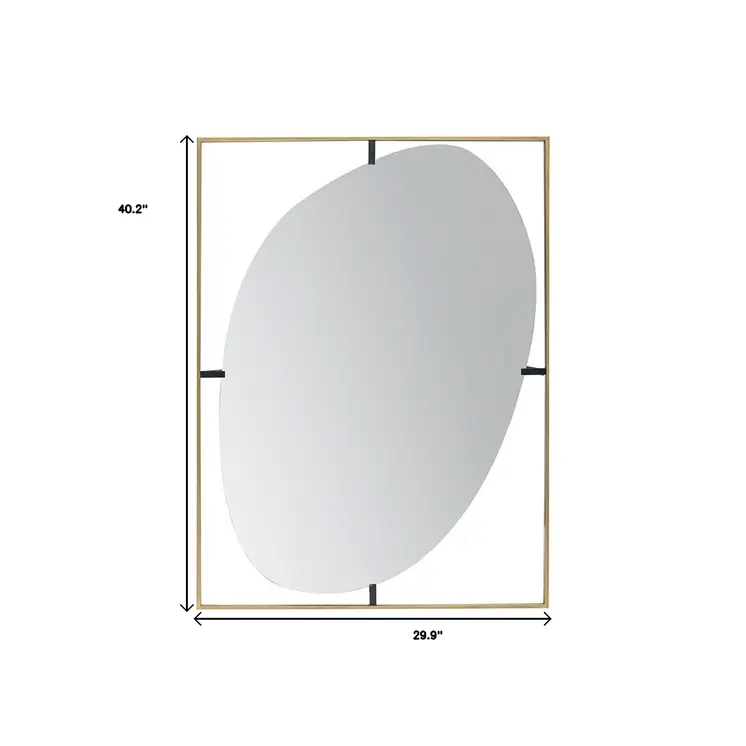 40" Gold Iron Framed Accent Mirror