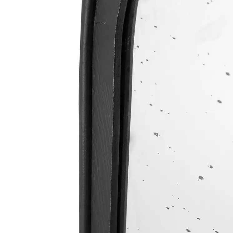 42" Black Crowned Top Antiqued Glass Arch Framed Accent Mirror