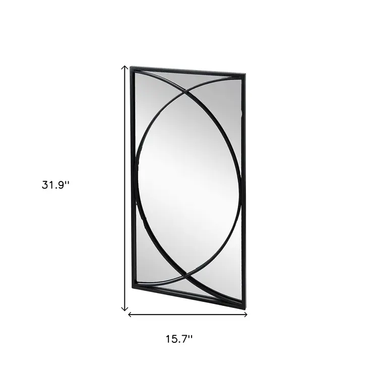 Set of Three Black Iron Framed Accent Mirror